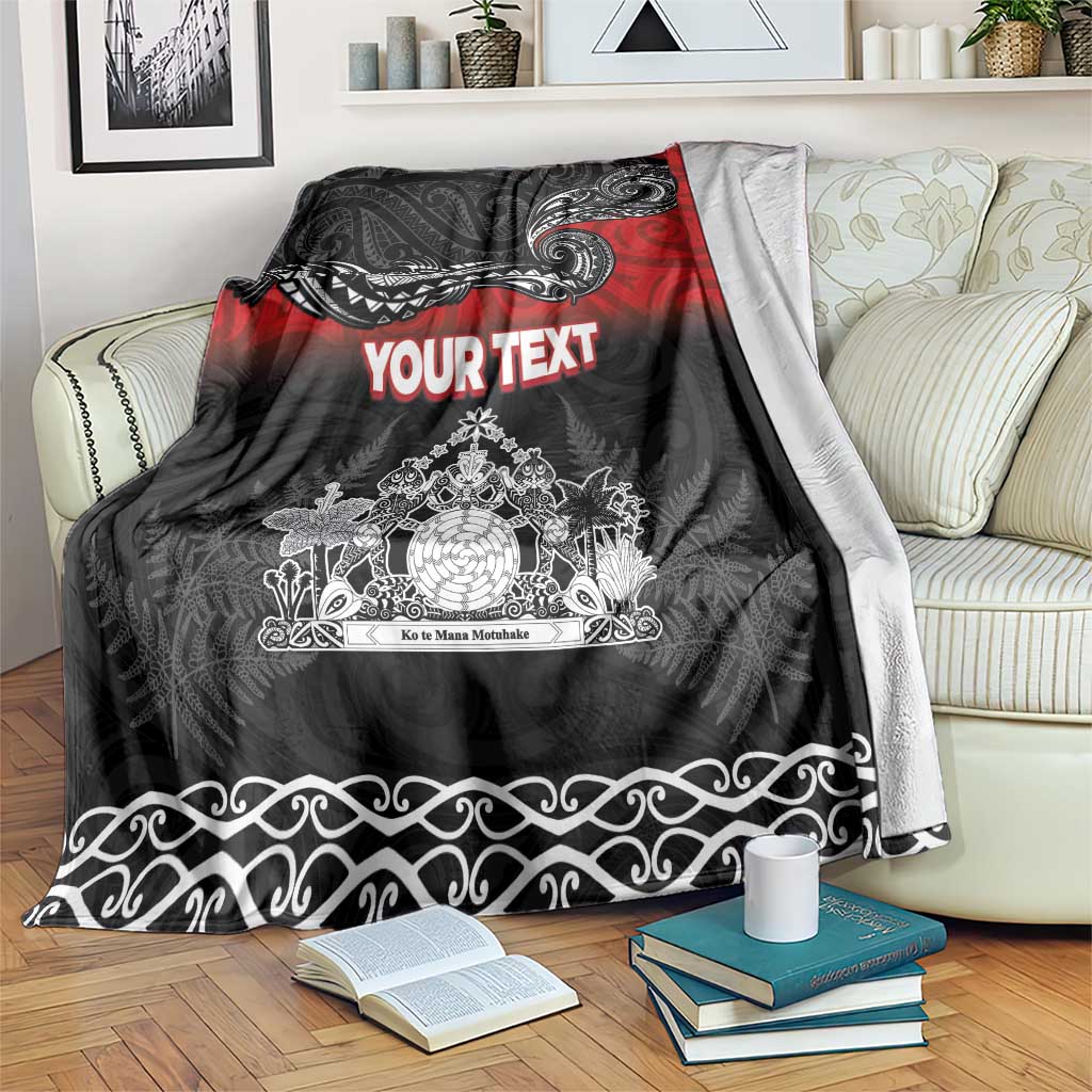 Personalised The Kingitanga - Maori King Movement Blanket Te Paki-o-Matariki with Silver Ferns and Polynesian Art Tattoo