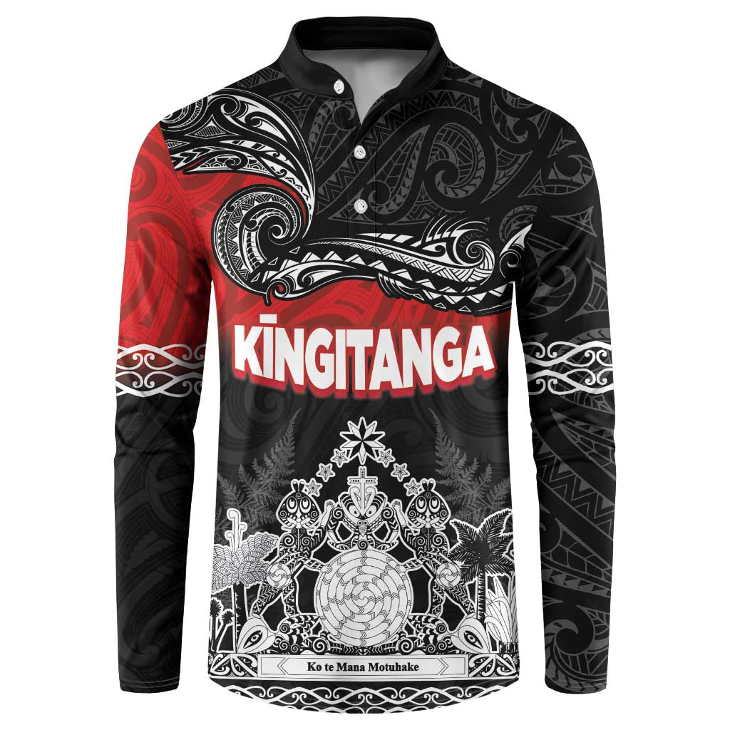 Personalised Maori King Movement Button Sweatshirt Te Paki-o-Matariki with Silver Ferns and Polynesian Art Tattoo LT03 Red - Polynesian Pride