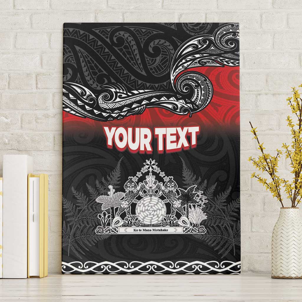 Personalised The Kingitanga - Maori King Movement Canvas Wall Art Te Paki-o-Matariki with Silver Ferns and Polynesian Art Tattoo