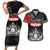 Personalised The Kingitanga - Maori King Movement Couples Matching Short Sleeve Bodycon Dress and Hawaiian Shirt Te Paki-o-Matariki with Silver Ferns and Polynesian Art Tattoo