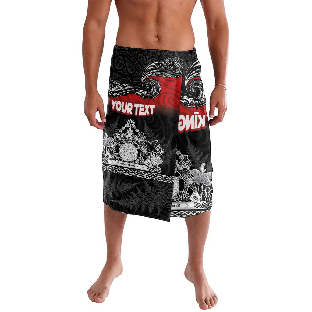 Personalised Maori King Movement Lavalava Te Paki-o-Matariki with Silver Ferns and Polynesian Art Tattoo LT03 Red - Polynesian Pride