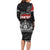 Personalised The Kingitanga - Maori King Movement Long Sleeve Bodycon Dress Te Paki-o-Matariki with Silver Ferns and Polynesian Art Tattoo