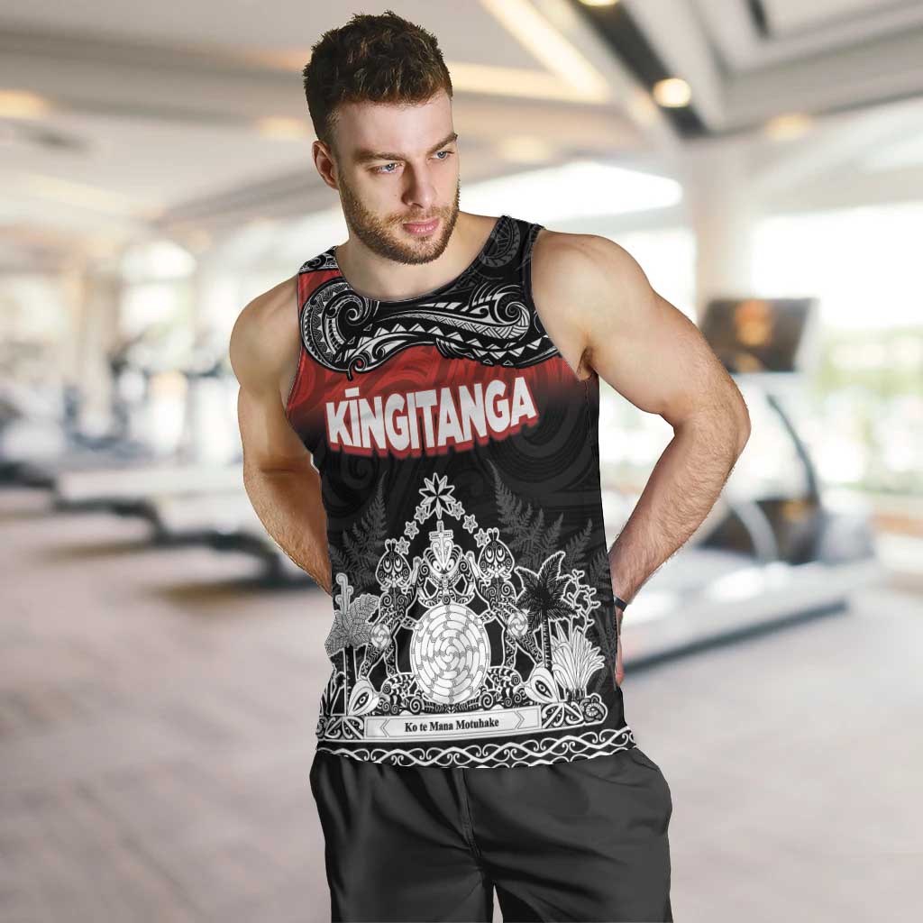 Personalised The Kingitanga - Maori King Movement Men Tank Top Te Paki-o-Matariki with Silver Ferns and Polynesian Art Tattoo