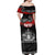 Personalised The Kingitanga - Maori King Movement Off Shoulder Maxi Dress Te Paki-o-Matariki with Silver Ferns and Polynesian Art Tattoo