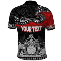 Personalised The Kingitanga - Maori King Movement Polo Shirt Te Paki-o-Matariki with Silver Ferns and Polynesian Art Tattoo