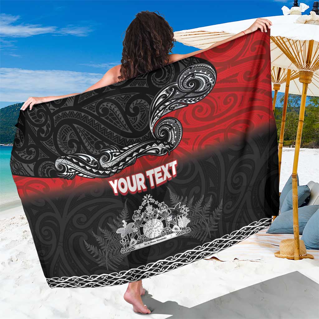 Personalised The Kingitanga - Maori King Movement Sarong Te Paki-o-Matariki with Silver Ferns and Polynesian Art Tattoo