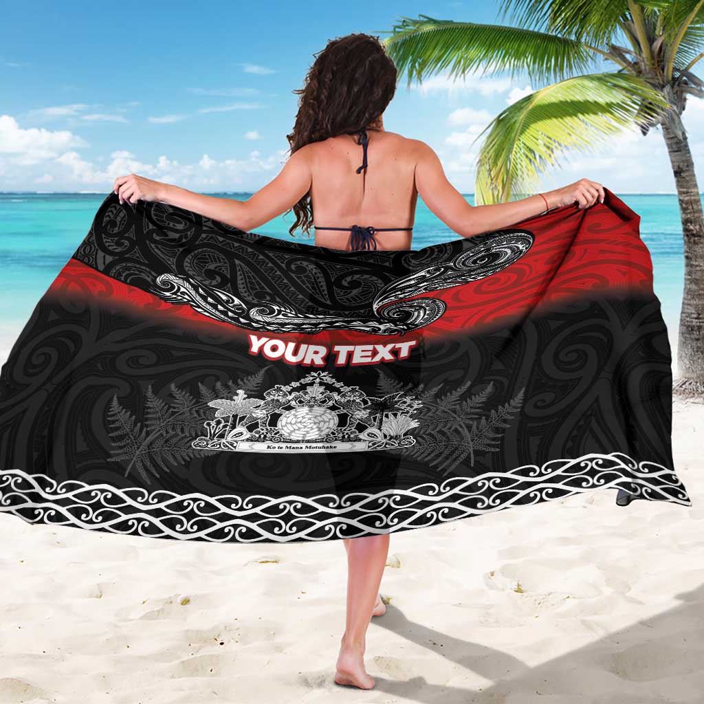 Personalised The Kingitanga - Maori King Movement Sarong Te Paki-o-Matariki with Silver Ferns and Polynesian Art Tattoo