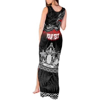 Personalised The Kingitanga - Maori King Movement Tank Maxi Dress Te Paki-o-Matariki with Silver Ferns and Polynesian Art Tattoo