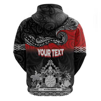Personalised The Kingitanga - Maori King Movement Zip Hoodie Te Paki-o-Matariki with Silver Ferns and Polynesian Art Tattoo