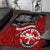 Maori Kotahitanga Area Rug Aotearoa Spirit with Maori Mask and Polynesian Art Tattoo