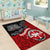 Maori Kotahitanga Area Rug Aotearoa Spirit with Maori Mask and Polynesian Art Tattoo