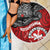 Maori Kotahitanga Beach Blanket Aotearoa Spirit with Maori Mask and Polynesian Art Tattoo