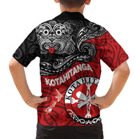 Maori Kotahitanga Family Matching Long Sleeve Bodycon Dress and Hawaiian Shirt Aotearoa Spirit with Maori Mask and Polynesian Art Tattoo