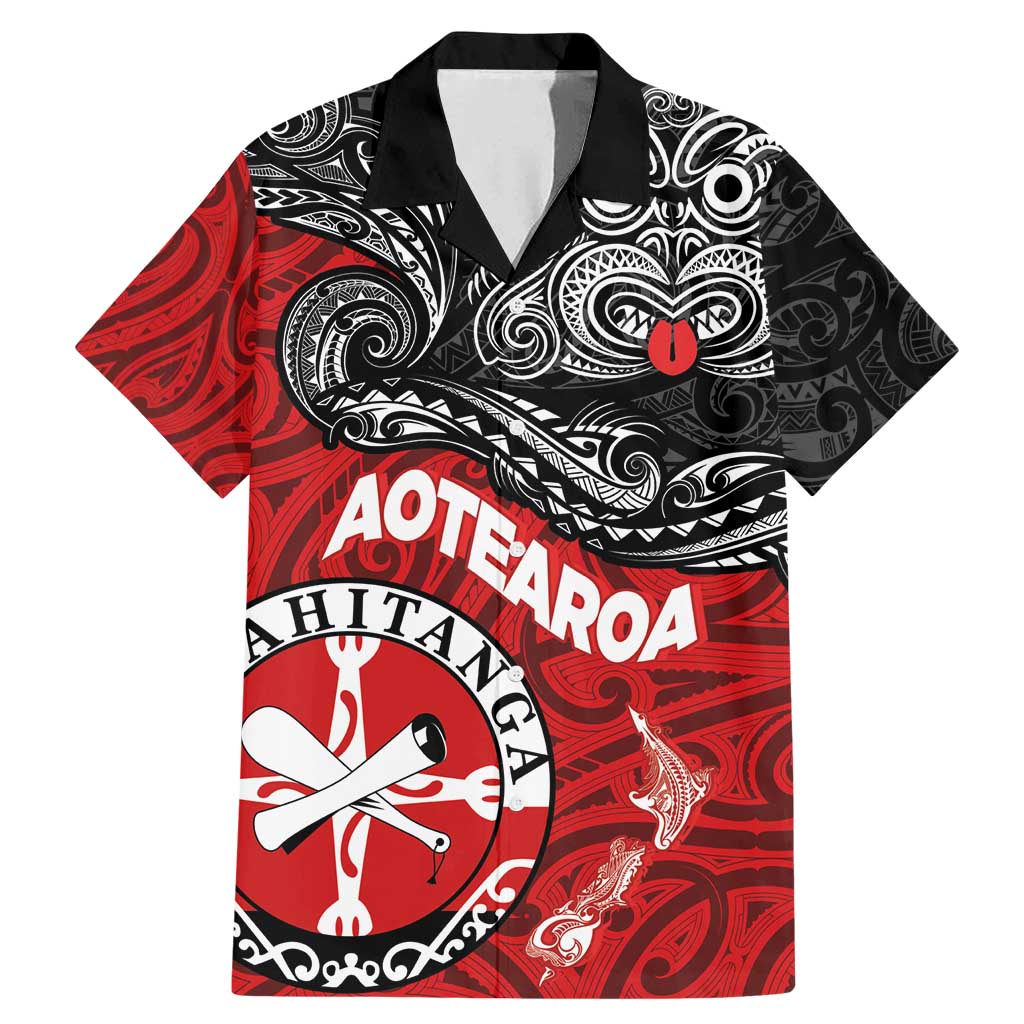 Maori Kotahitanga Family Matching Mermaid Dress and Hawaiian Shirt Aotearoa Spirit with Maori Mask and Polynesian Art Tattoo