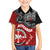 Maori Kotahitanga Family Matching Off Shoulder Short Dress and Hawaiian Shirt Aotearoa Spirit with Maori Mask and Polynesian Art Tattoo