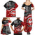 Maori Kotahitanga Family Matching Summer Maxi Dress and Hawaiian Shirt Aotearoa Spirit with Maori Mask and Polynesian Art Tattoo