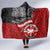 Maori Kotahitanga Hooded Blanket Aotearoa Spirit with Maori Mask and Polynesian Art Tattoo