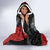 Maori Kotahitanga Hooded Blanket Aotearoa Spirit with Maori Mask and Polynesian Art Tattoo