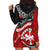 Maori Kotahitanga Hoodie Dress Aotearoa Spirit with Maori Mask and Polynesian Art Tattoo