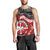 Maori Kotahitanga Men Tank Top Aotearoa Spirit with Maori Mask and Polynesian Art Tattoo