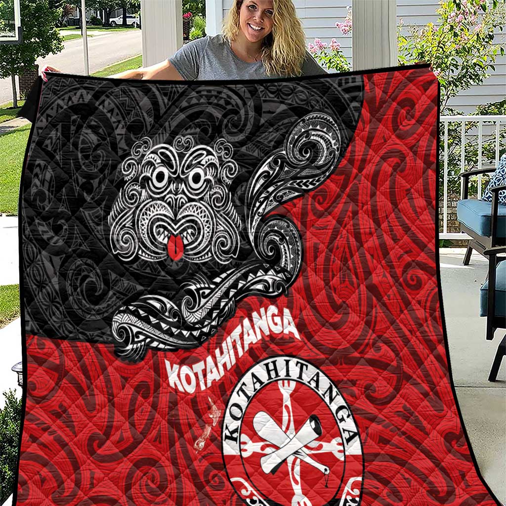 Maori Kotahitanga Quilt Aotearoa Spirit with Maori Mask and Polynesian Art Tattoo