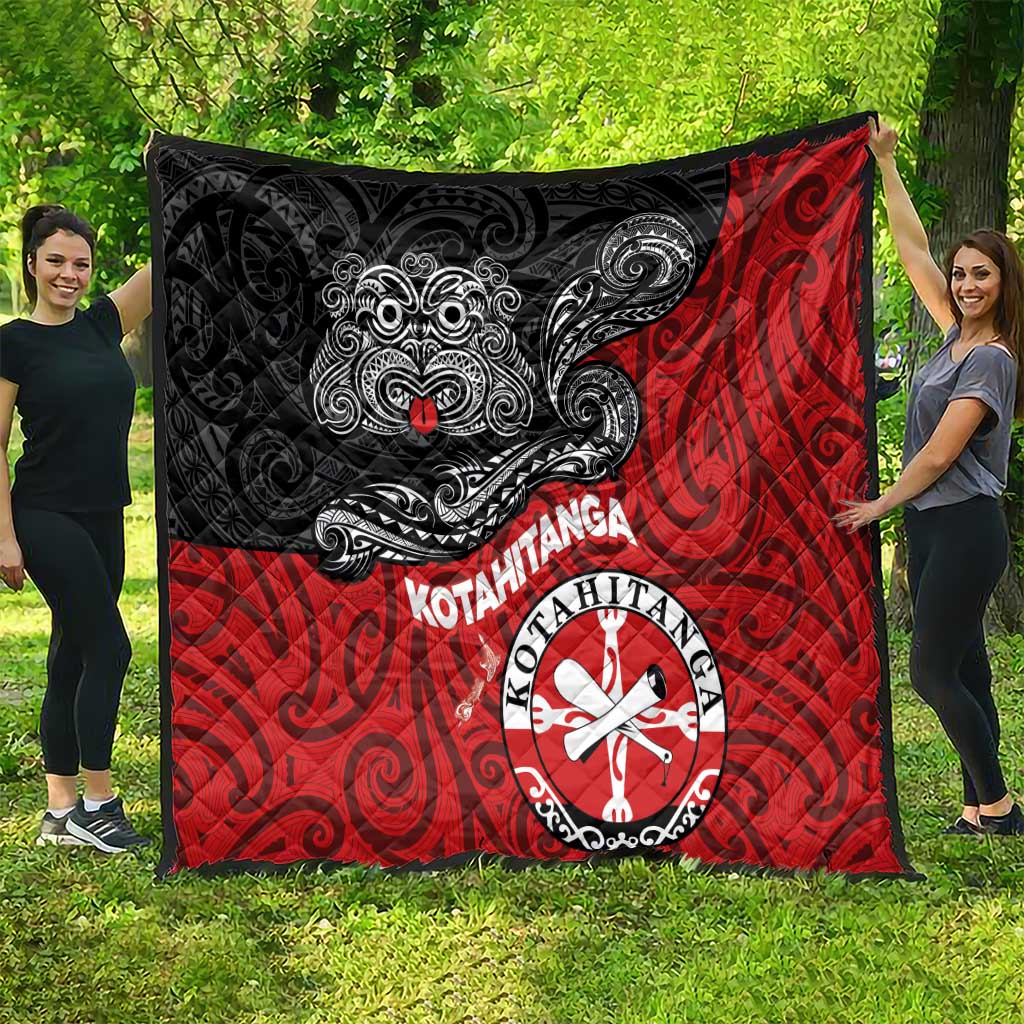 Maori Kotahitanga Quilt Aotearoa Spirit with Maori Mask and Polynesian Art Tattoo