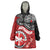 Maori Kotahitanga Wearable Blanket Hoodie Aotearoa Spirit with Maori Mask and Polynesian Art Tattoo