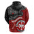 Maori Kotahitanga Zip Hoodie Aotearoa Spirit with Maori Mask and Polynesian Art Tattoo