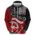 Maori Kotahitanga Zip Hoodie Aotearoa Spirit with Maori Mask and Polynesian Art Tattoo