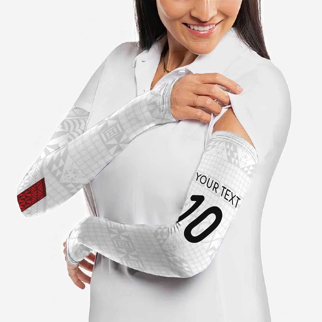 Custom Tonga Ngatu Art Rugby Mate Ma'a Arm Sleeves - Polynesian Pride