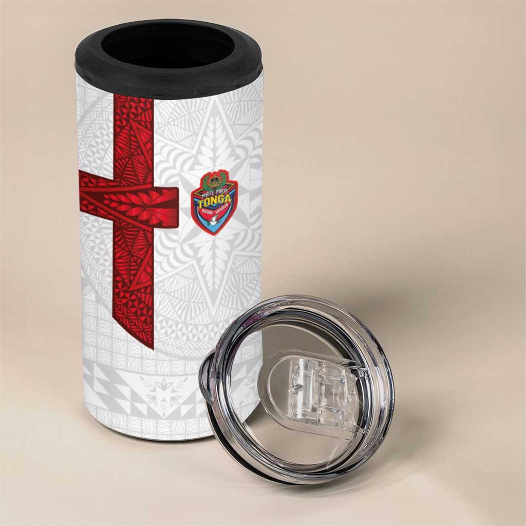 Tonga Ngatu Art Rugby Mate Ma'a 4 in 1 Can Cooler Tumbler - Polynesian Pride