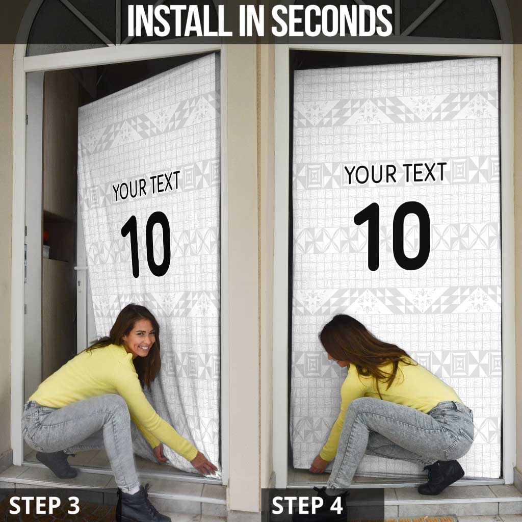 Custom Tonga Ngatu Art Rugby Mate Ma'a Door Cover - Polynesian Pride