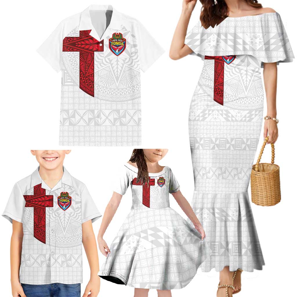 Custom Tonga Ngatu Art Rugby Mate Ma'a Family Matching Mermaid Dress and Hawaiian Shirt - Polynesian Pride