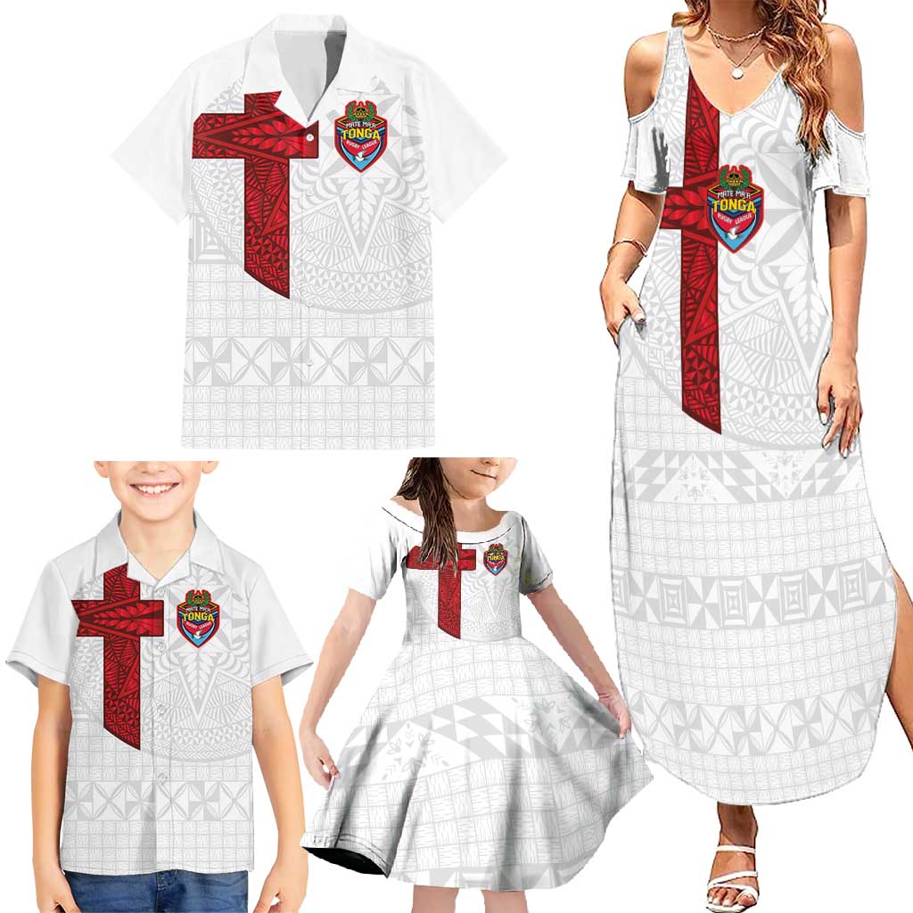 Custom Tonga Ngatu Art Rugby Mate Ma'a Family Matching Summer Maxi Dress and Hawaiian Shirt - Polynesian Pride