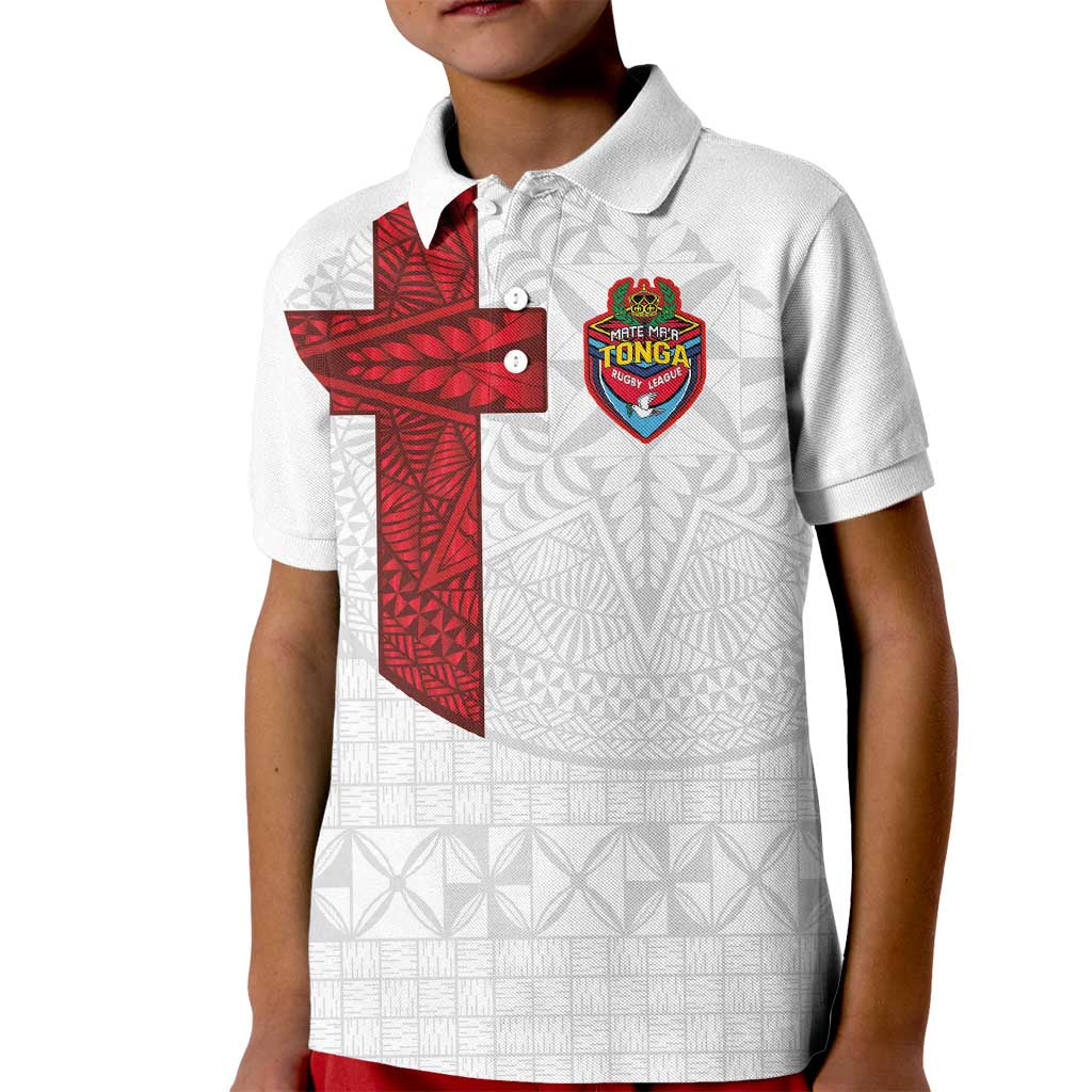 Custom Tonga Ngatu Art Rugby Mate Ma'a Kid Polo Shirt - Polynesian Pride