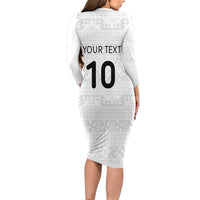 Custom Tonga Ngatu Art Rugby Mate Ma'a Long Sleeve Bodycon Dress - Polynesian Pride