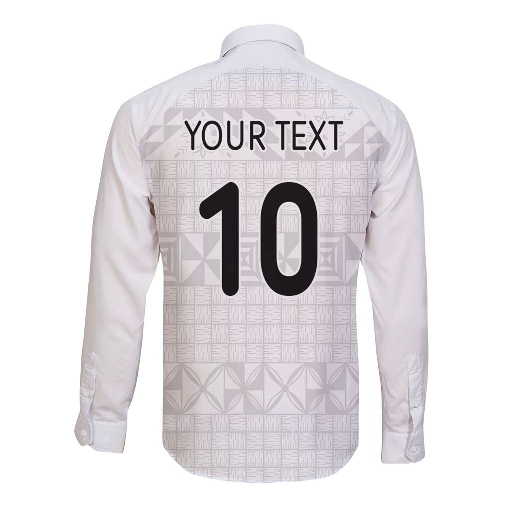 Custom Tonga Ngatu Art Rugby Mate Ma'a Long Sleeve Button Shirt - Polynesian Pride