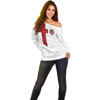 Custom Tonga Ngatu Art Rugby Mate Ma'a Off Shoulder Sweater - Polynesian Pride