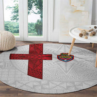 Tonga Ngatu Art Rugby Mate Ma'a Round Carpet - Polynesian Pride