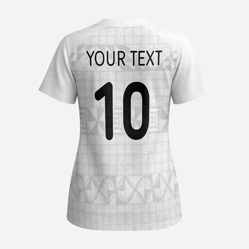 Custom Tonga Ngatu Art Rugby Mate Ma'a Scrub Top - Polynesian Pride