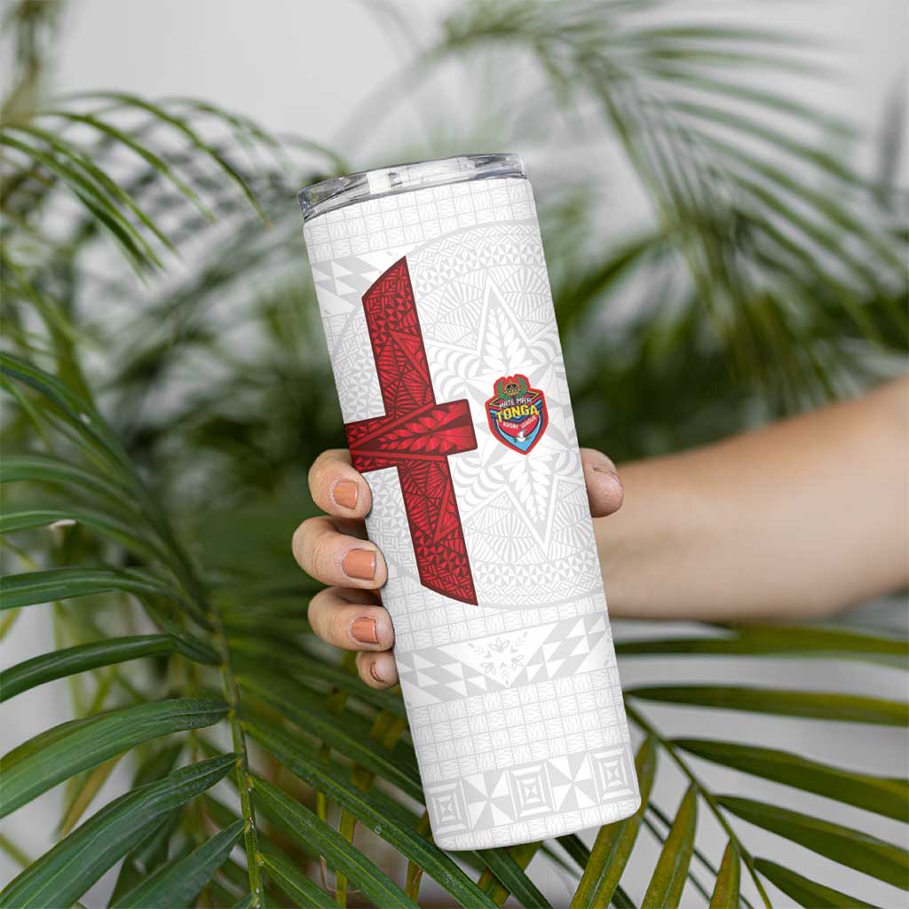 Tonga Ngatu Art Rugby Mate Ma'a Skinny Tumbler - Polynesian Pride