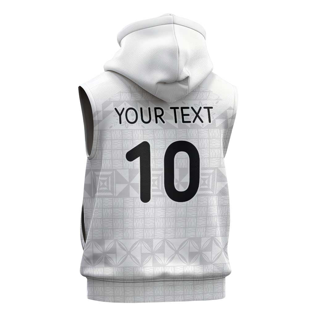 Custom Tonga Ngatu Art Rugby Mate Ma'a Sleeveless Hoodie - Polynesian Pride