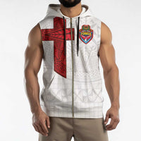 Custom Tonga Ngatu Art Rugby Mate Ma'a Sleeveless Zip Hoodie - Polynesian Pride