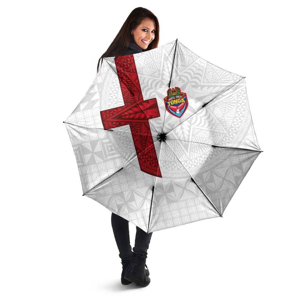 Tonga Ngatu Art Rugby Mate Ma'a Umbrella - Polynesian Pride