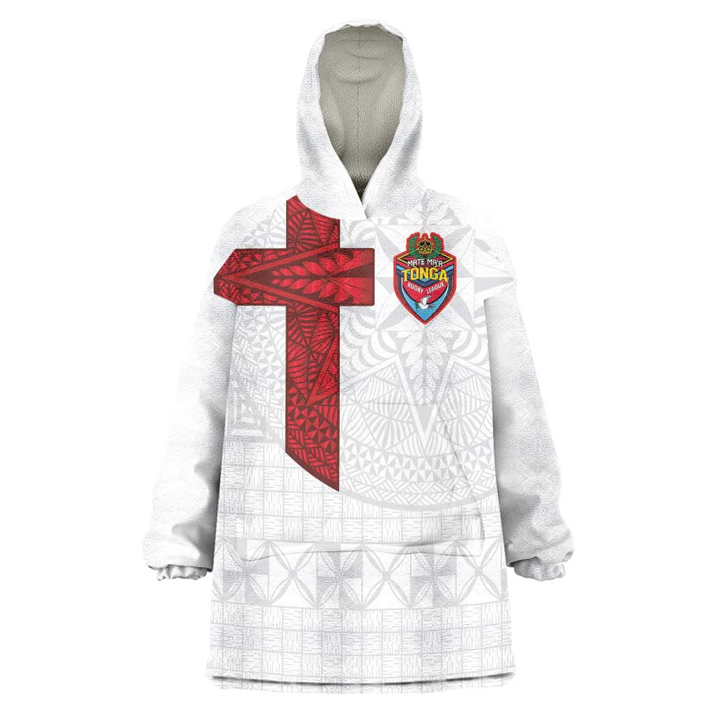 Custom Tonga Ngatu Art Rugby Mate Ma'a Wearable Blanket Hoodie - Polynesian Pride