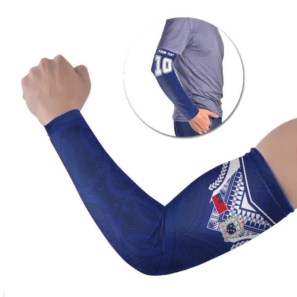 Custom Samoa Rugby Arm Sleeves Pacific Motifs - Polynesian Pride