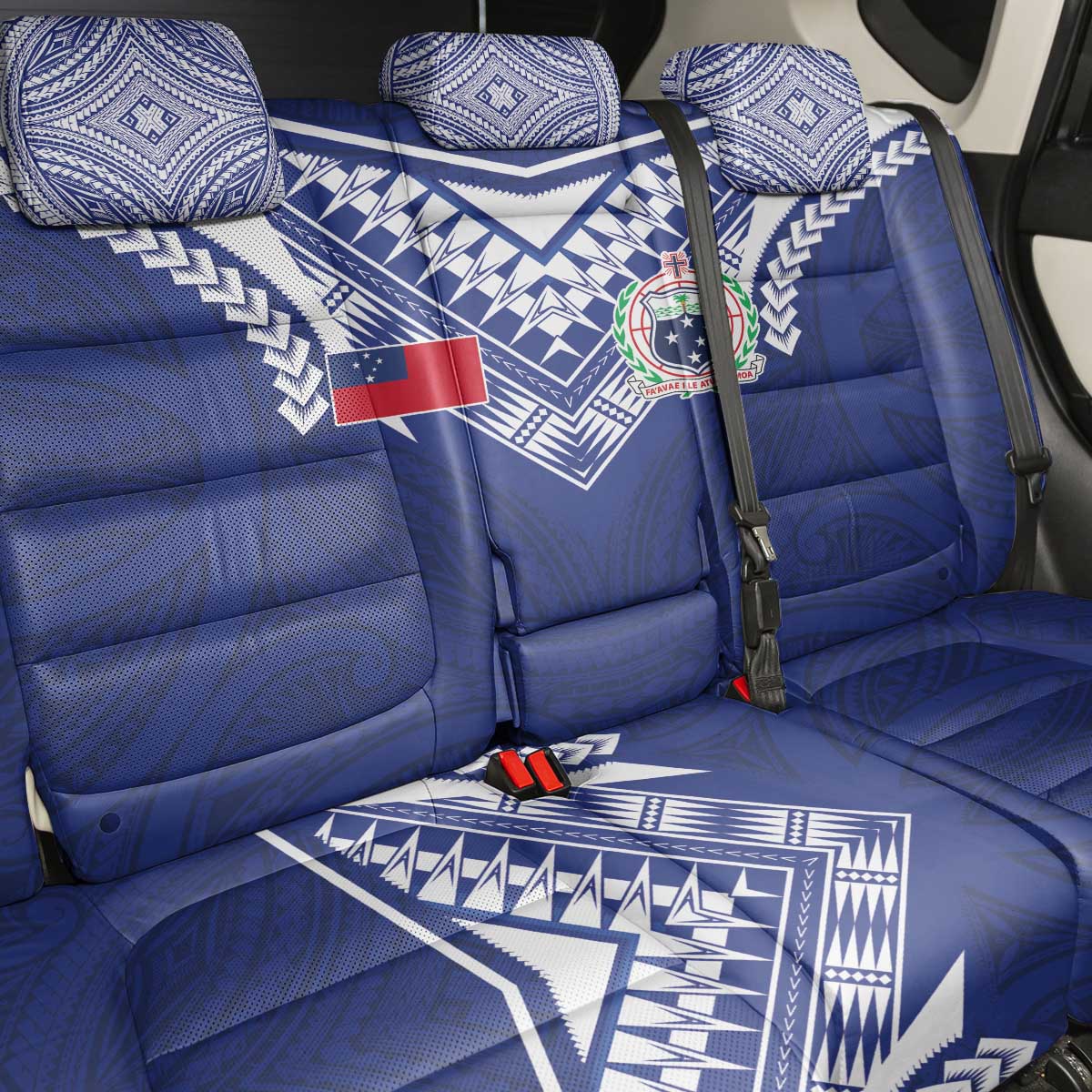 Samoa Rugby Back Car Seat Cover Pacific Motifs - Polynesian Pride