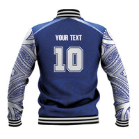 Custom Samoa Rugby Baseball Jacket Pacific Motifs - Polynesian Pride