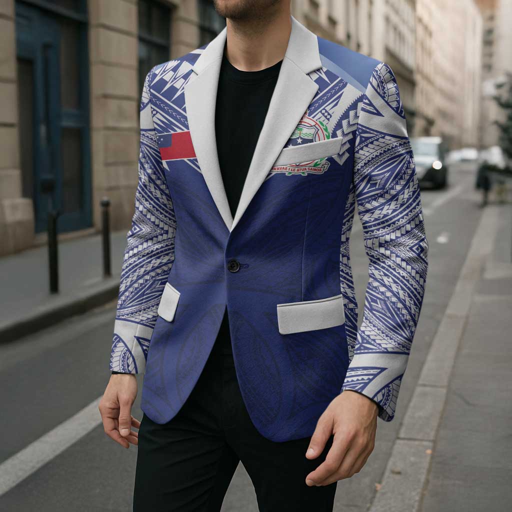 Custom Samoa Rugby Blazer Pacific Motifs - Polynesian Pride