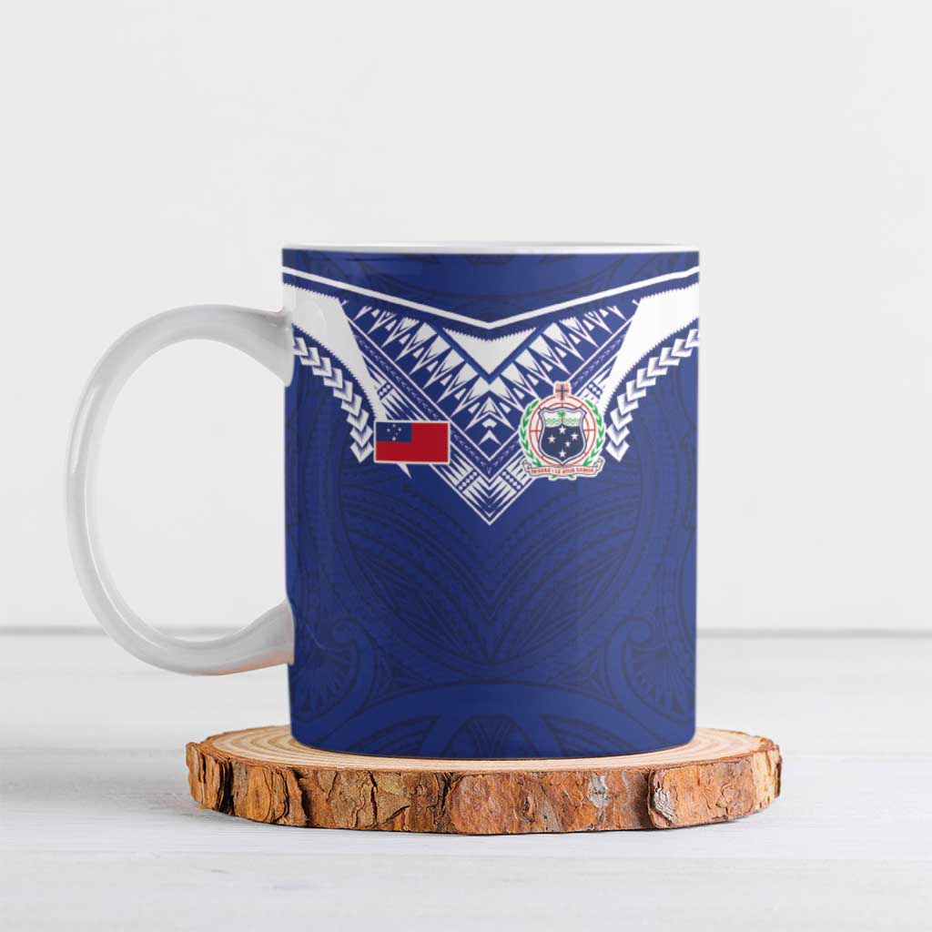 Custom Samoa Rugby Ceramic Mug Pacific Motifs - Polynesian Pride